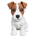 Brown & White Terrier 100mm 3D-printed dog figurine, front view