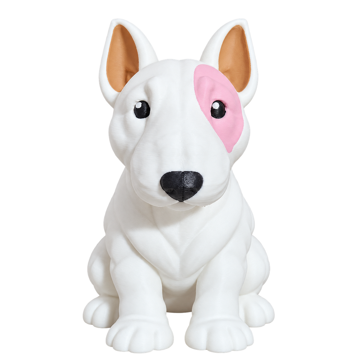 Bull Terrier 100mm 3D-printed dog figurine, front view