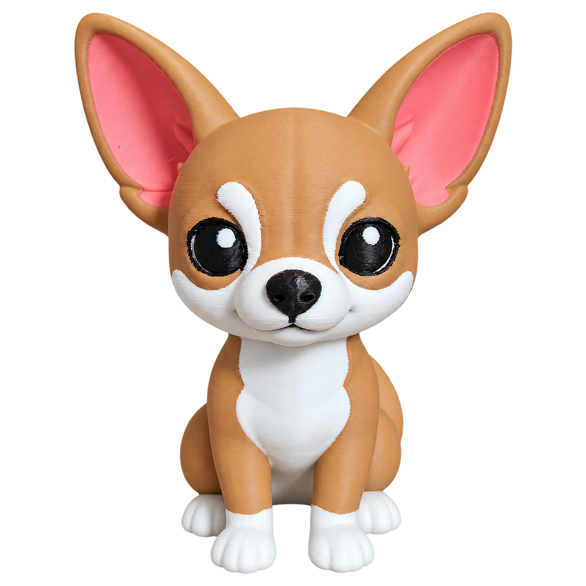 Chihuahua 100mm 3D-printed dog figurine, front view