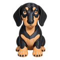 Dachshund 100mm 3D-printed dog figurine, front view