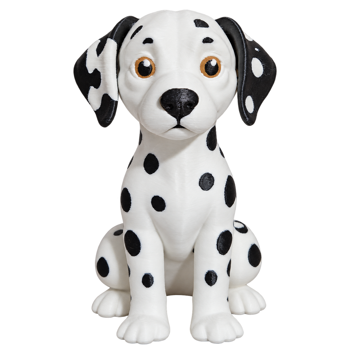 Dalmatian 100mm 3D-printed dog figurine, front view