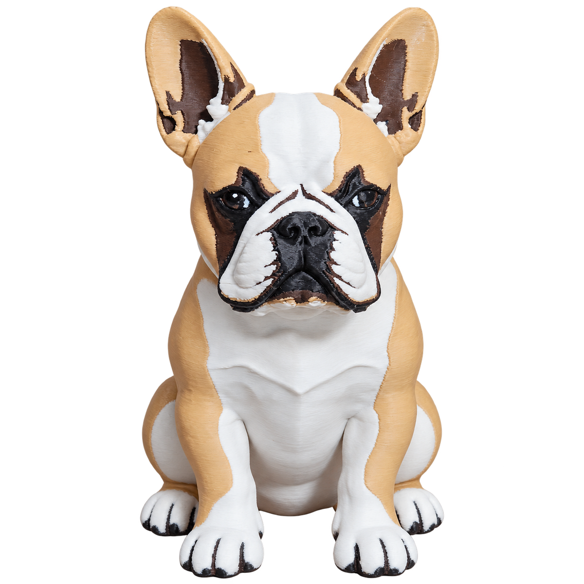 French Bulldog 100mm 3D-printed dog figurine, front view