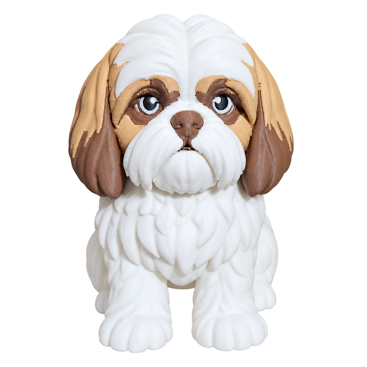Shih Tzu 100mm 3D-printed dog figurine, front view